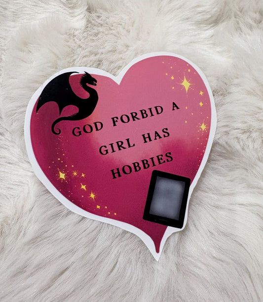 Bookish Dragon Kindle Sticker, Girl Hobbies, Laptop Decal