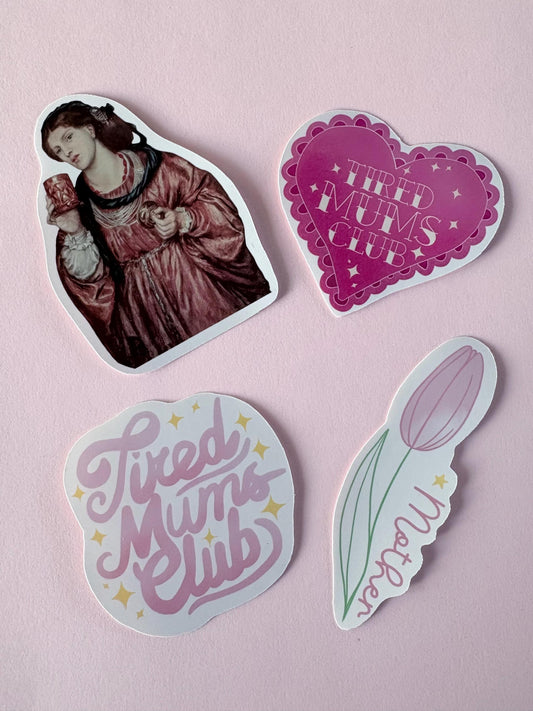 Tired Mums Club Stickers | Mother's Day, Birthday Gift Set