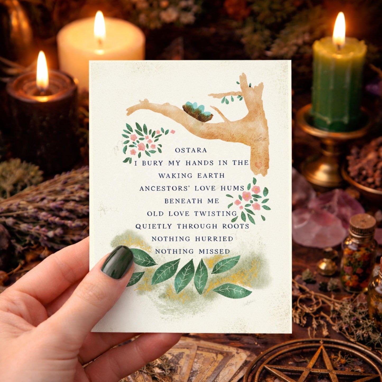 Imbolc, Ostara & Beltane Blessing Bundle – Folk Art Prints (Various Sizes) | Witchy Seasonal Altar Decor