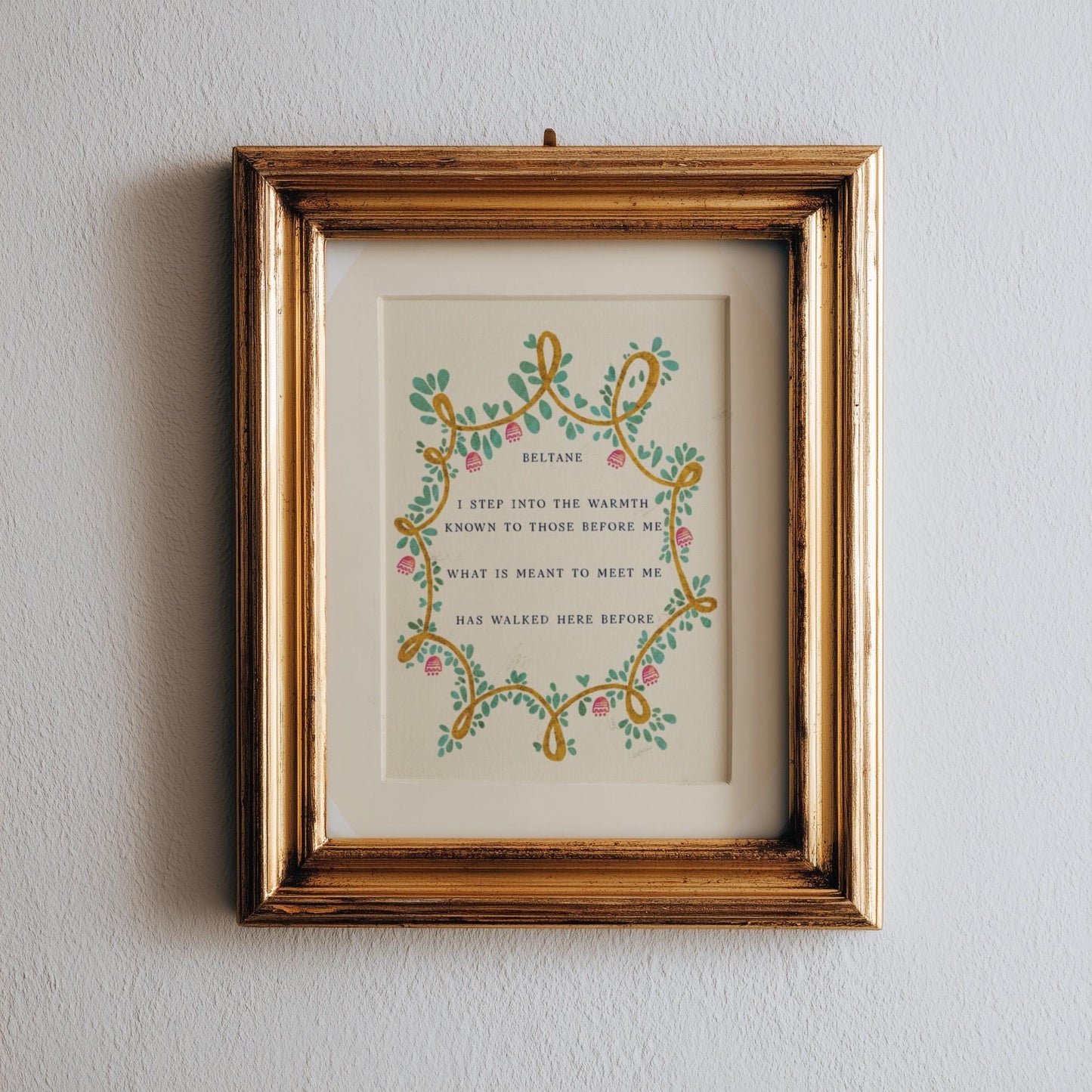 Beltane Blessing - Beltane Folk Art Print (Various Sizes) Sabbath Altar | Witchy Seasonal Decor