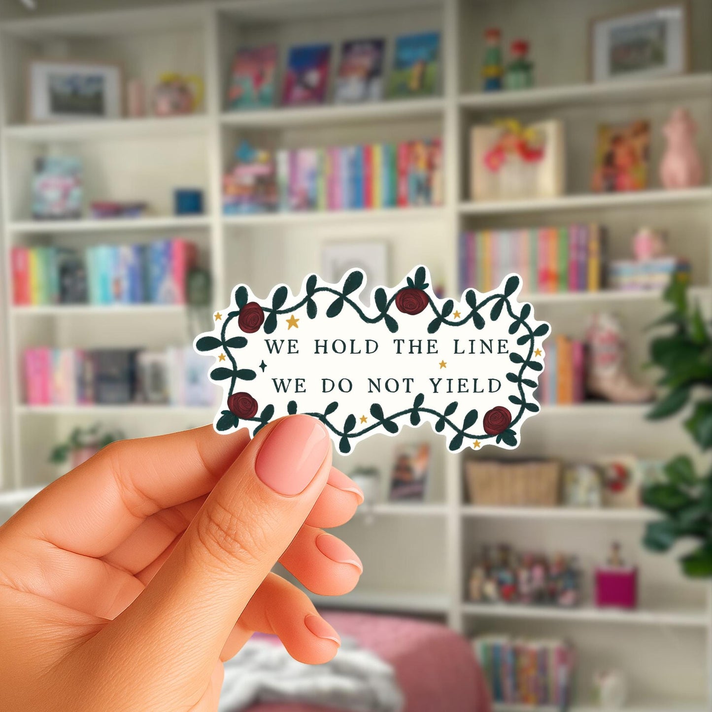 Feminist Empowerment Sticker | We Hold the Line, Witchy Resistance Art