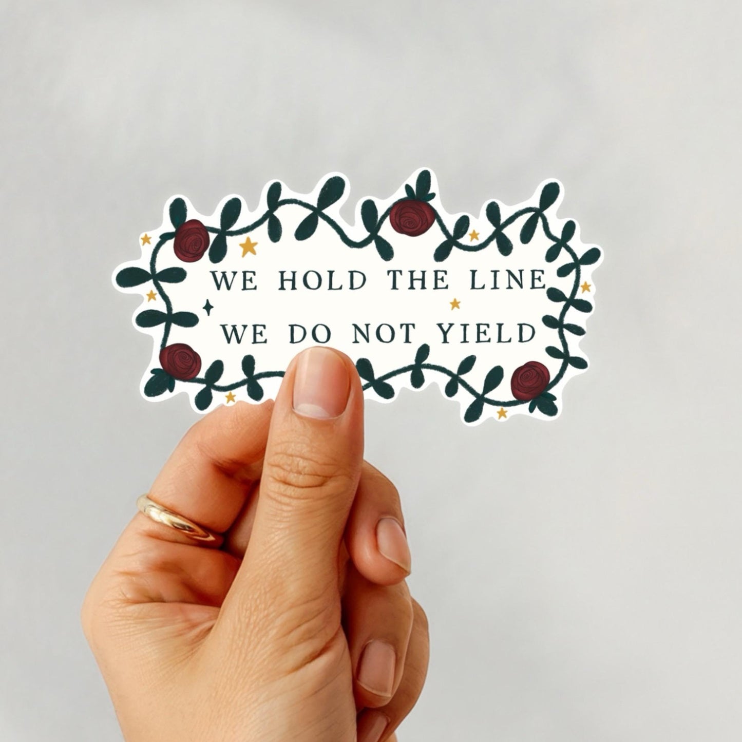 Feminist Empowerment Sticker | We Hold the Line, Witchy Resistance Art