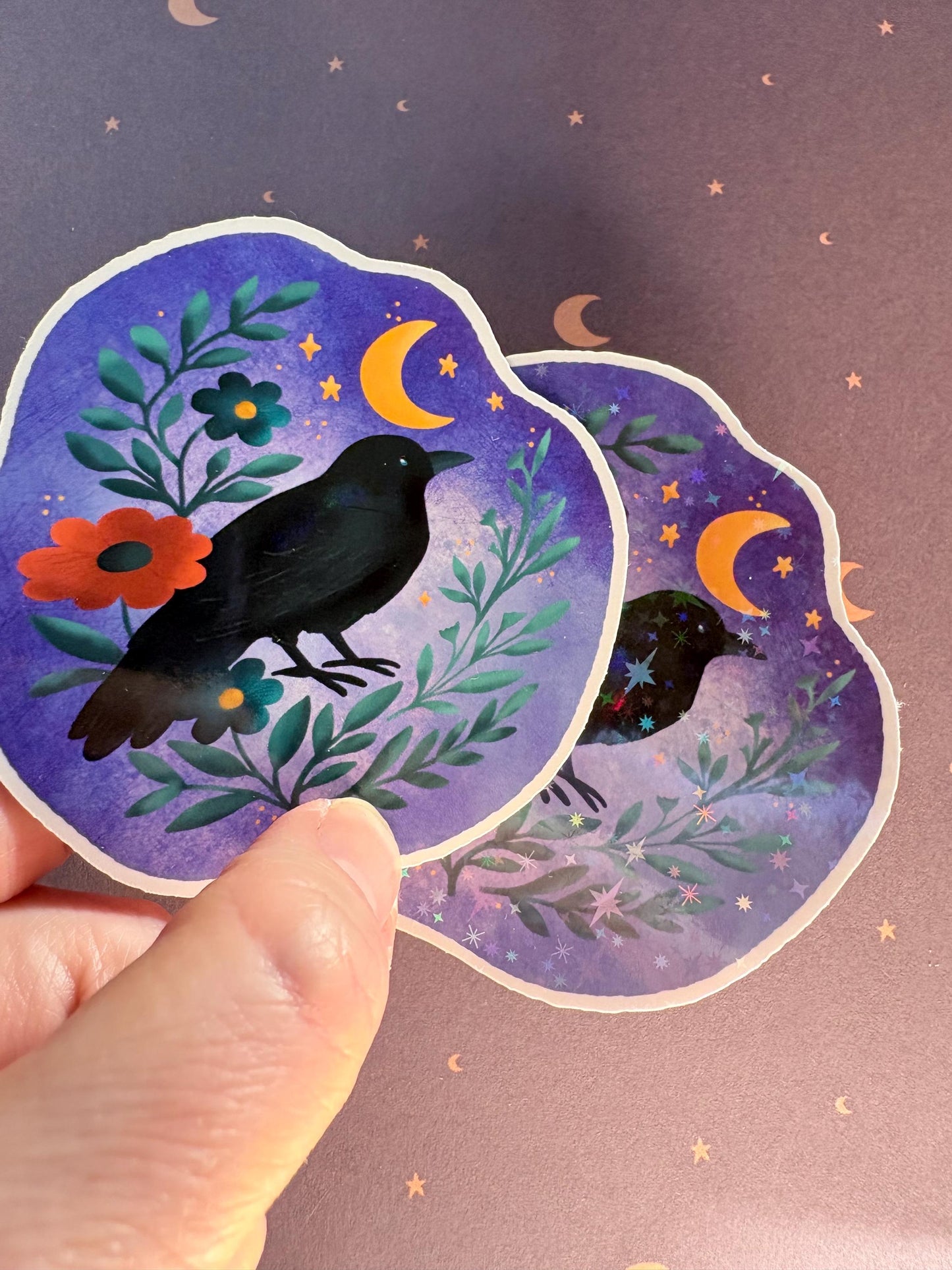 Crow Sticker | Witchy Gothic Art, Laptop Kindle Sticker