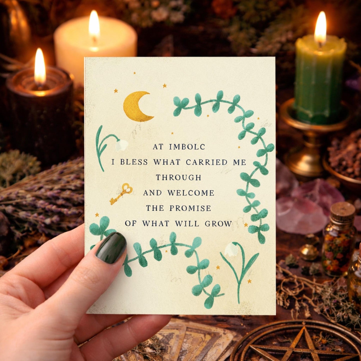 Imbolc, Ostara & Beltane Blessing Bundle – Folk Art Prints (Various Sizes) | Witchy Seasonal Altar Decor