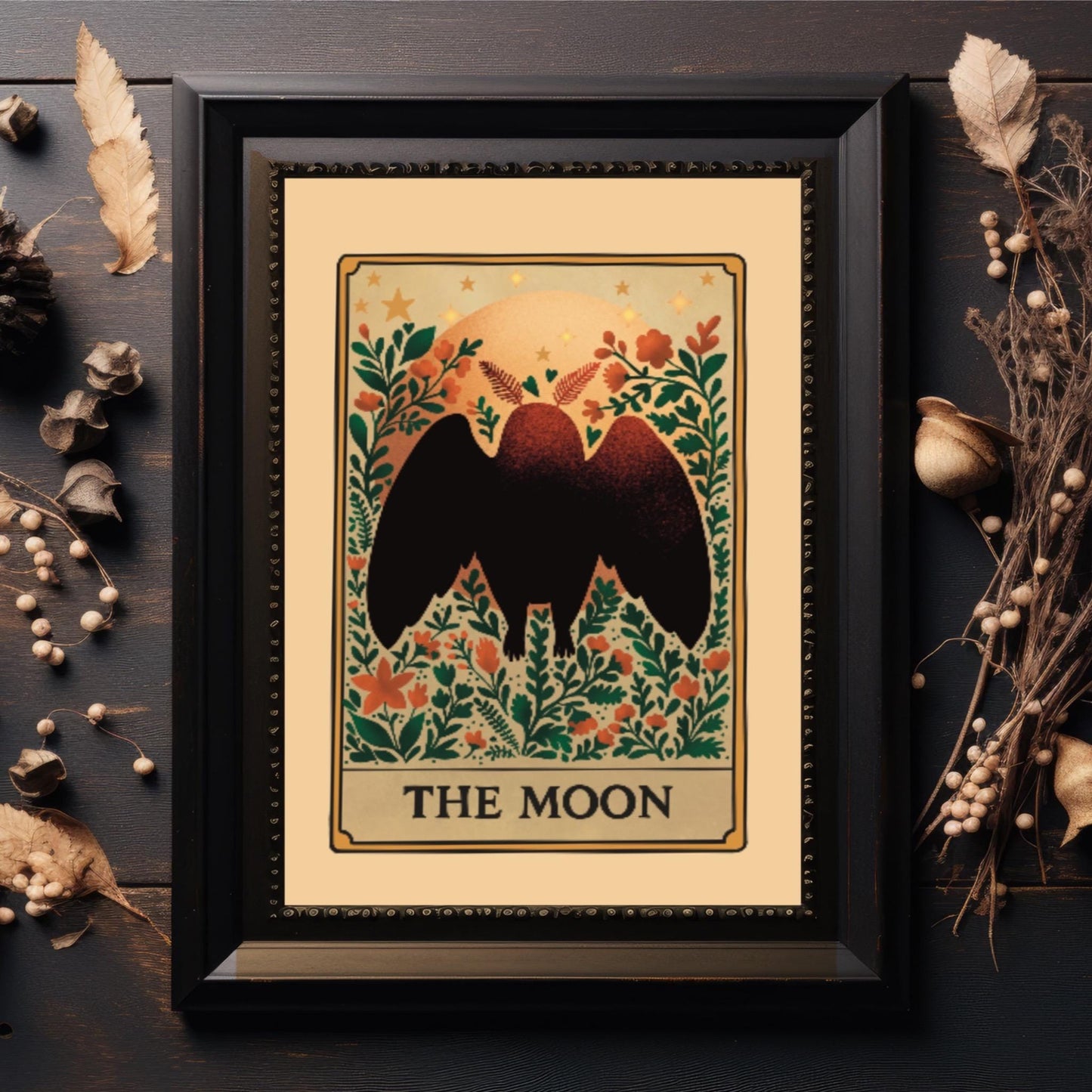 Mothman Tarot Print - ‘The Moon’ | Cryptids