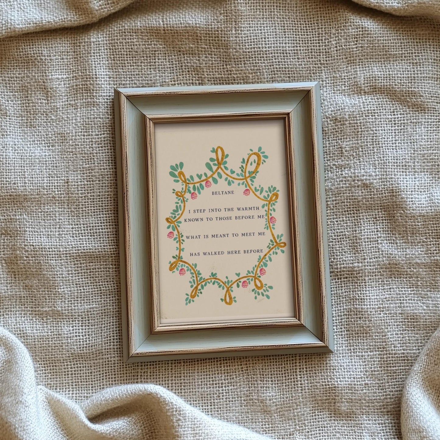 Beltane Blessing - Beltane Folk Art Print (Various Sizes) Sabbath Altar | Witchy Seasonal Decor