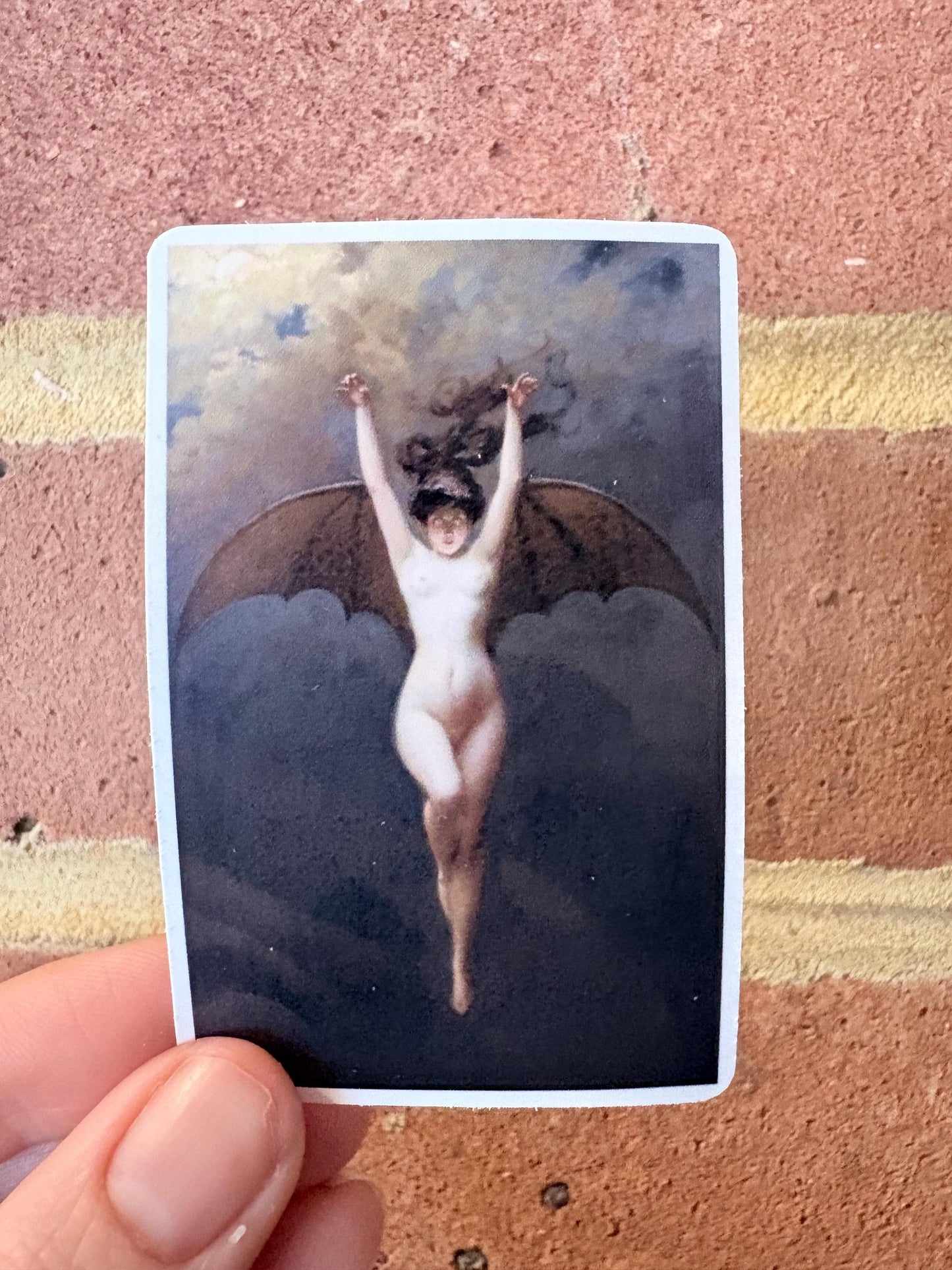 The Bat Woman 1890 Vintage Sticker | Joseph Penot | Fine Art Sticker