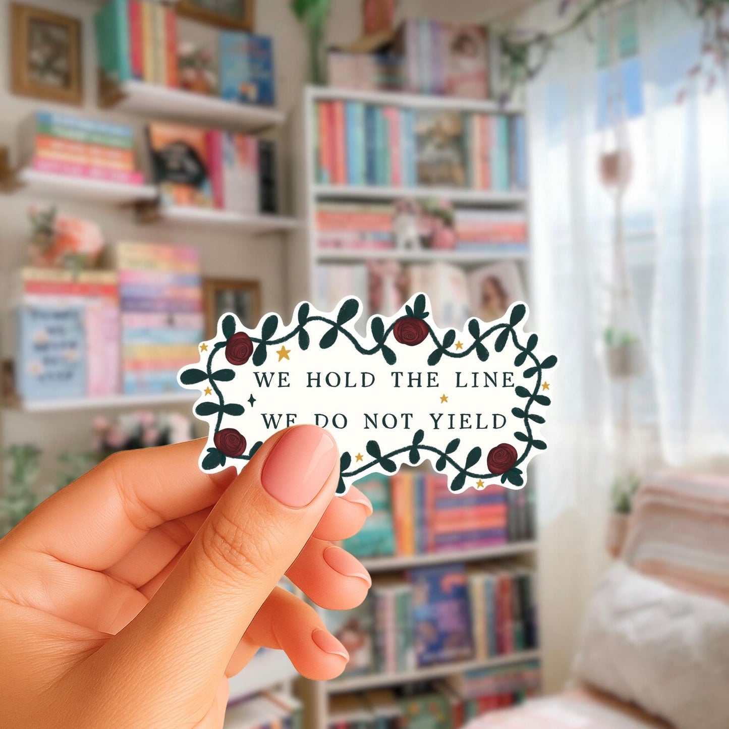 Feminist Empowerment Sticker | We Hold the Line, Witchy Resistance Art