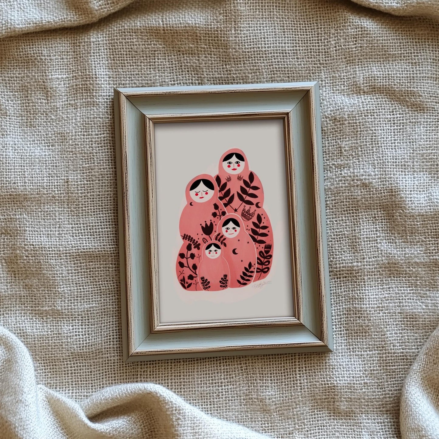 Mystical Folk Femme - Matryoshka Inspired Art Print (Various Sizes Available)