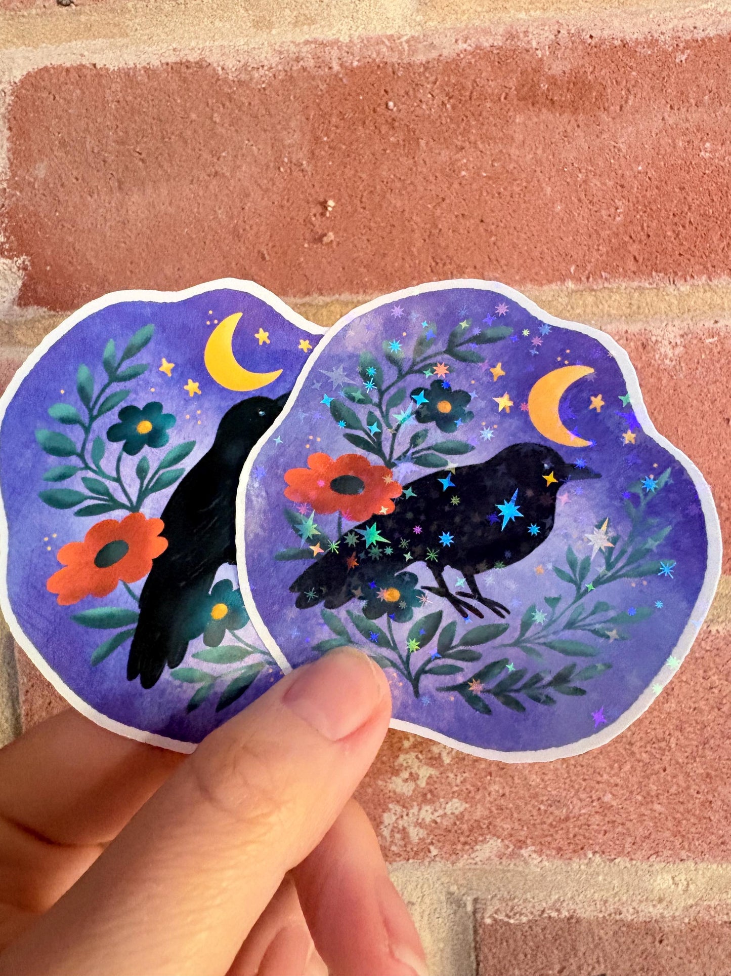 Crow Sticker | Witchy Gothic Art, Laptop Kindle Sticker