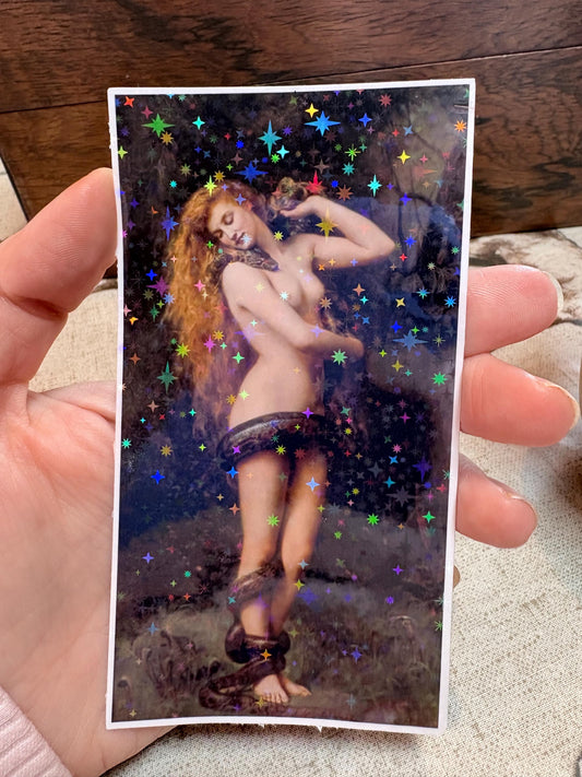 Lilith with a snake | Witch Art | Magical Fine Art Goddess Sticker