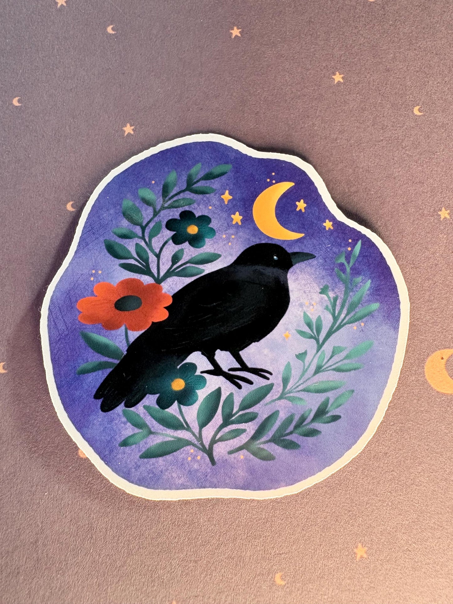 Crow Sticker | Witchy Gothic Art, Laptop Kindle Sticker
