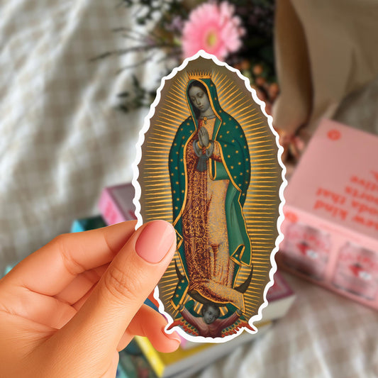 Virgen de Guadalupe Sticker – Catholic & Mexican Faith Fine Art Sticker