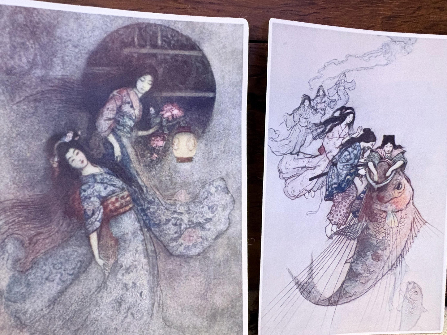 Japanese Fairy Tale Stickers | Warwick Goble Art, Vintage Style (Set of 3)