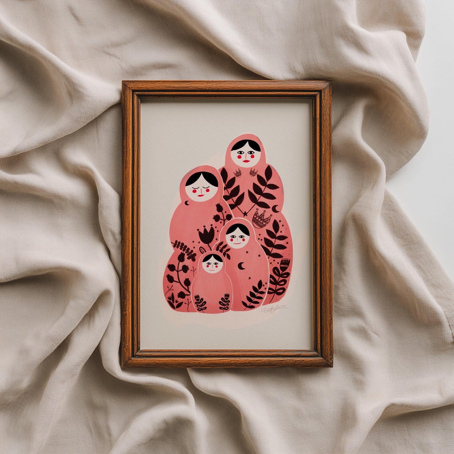 Mystical Folk Femme - Matryoshka Inspired Art Print (Various Sizes Available)