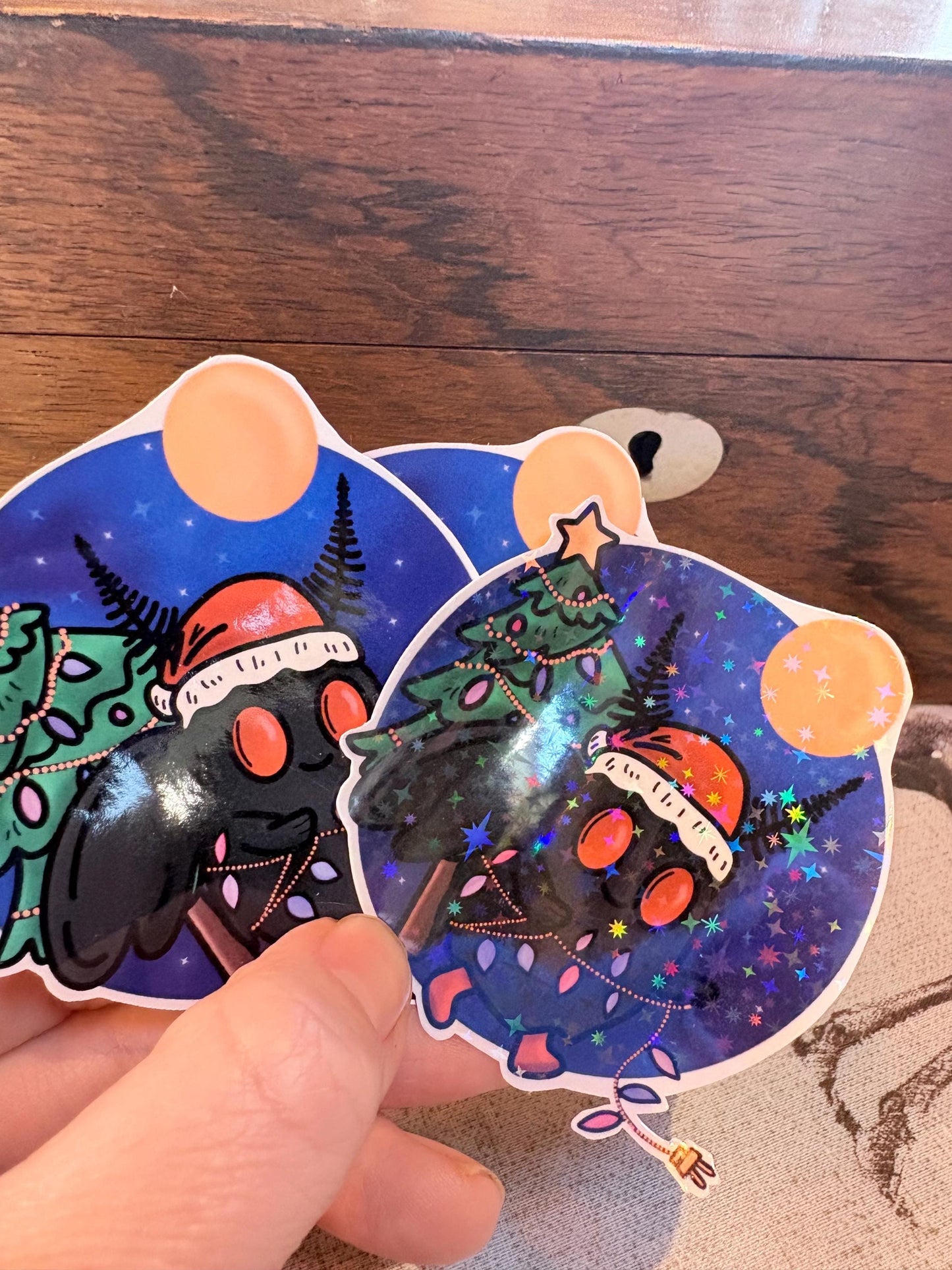 Spooky Christmas Mothman Sticker | Cryptid love