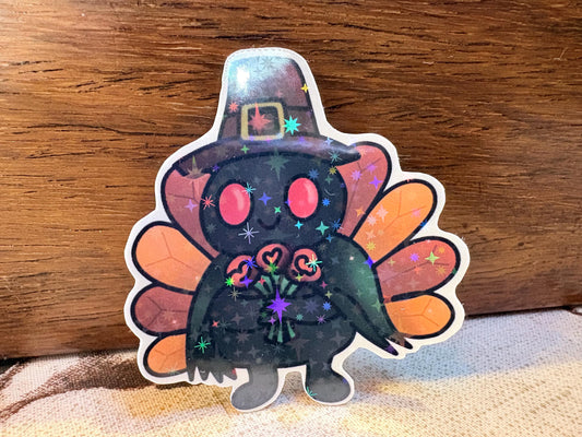 Spooky Thanksgiving Mothman Sticker | Cryptid Gift