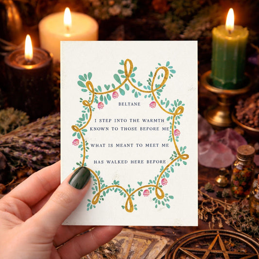 Beltane Blessing - Beltane Folk Art Print (Various Sizes) Sabbath Altar | Witchy Seasonal Decor
