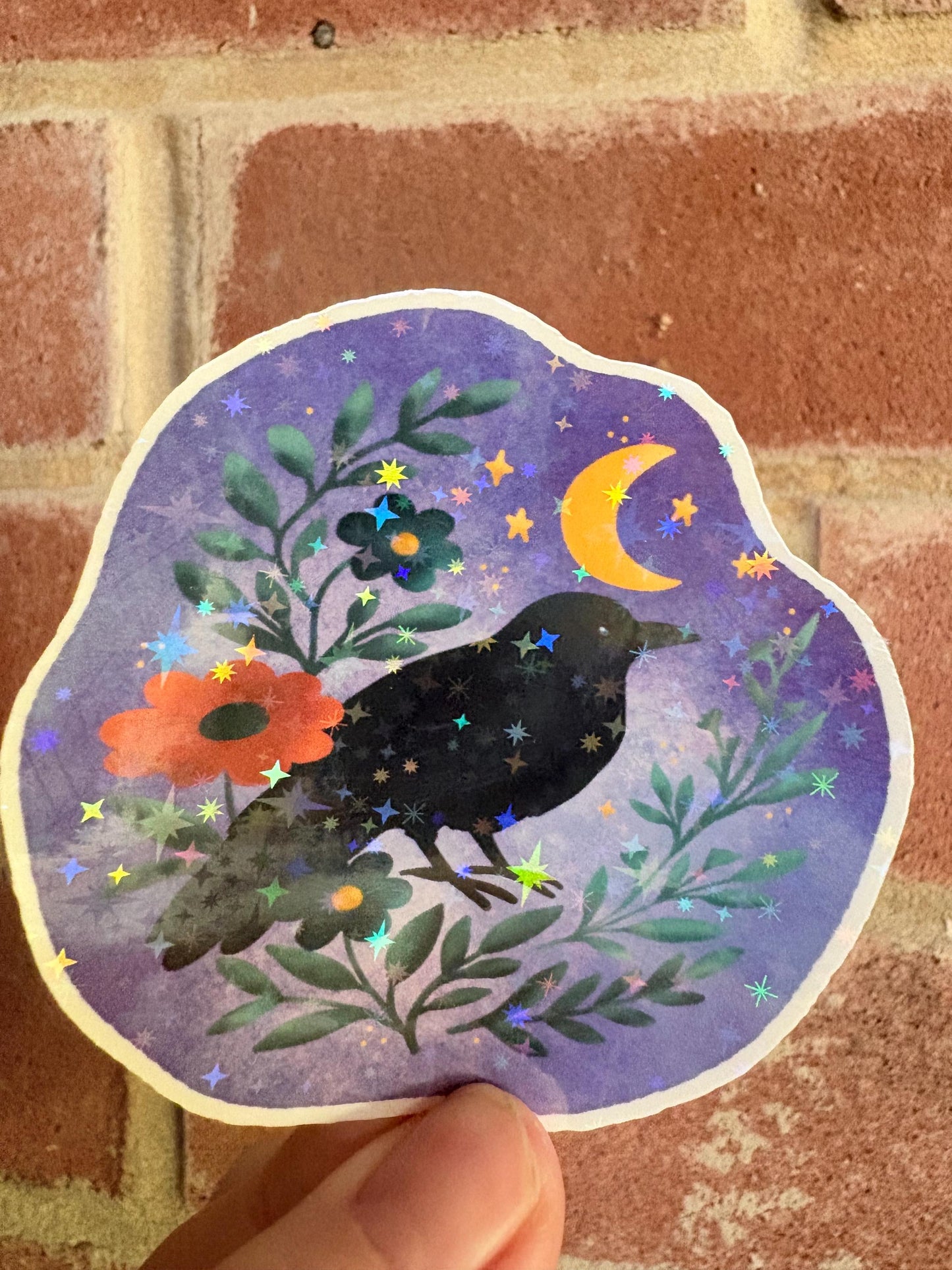 Crow Sticker | Witchy Gothic Art, Laptop Kindle Sticker