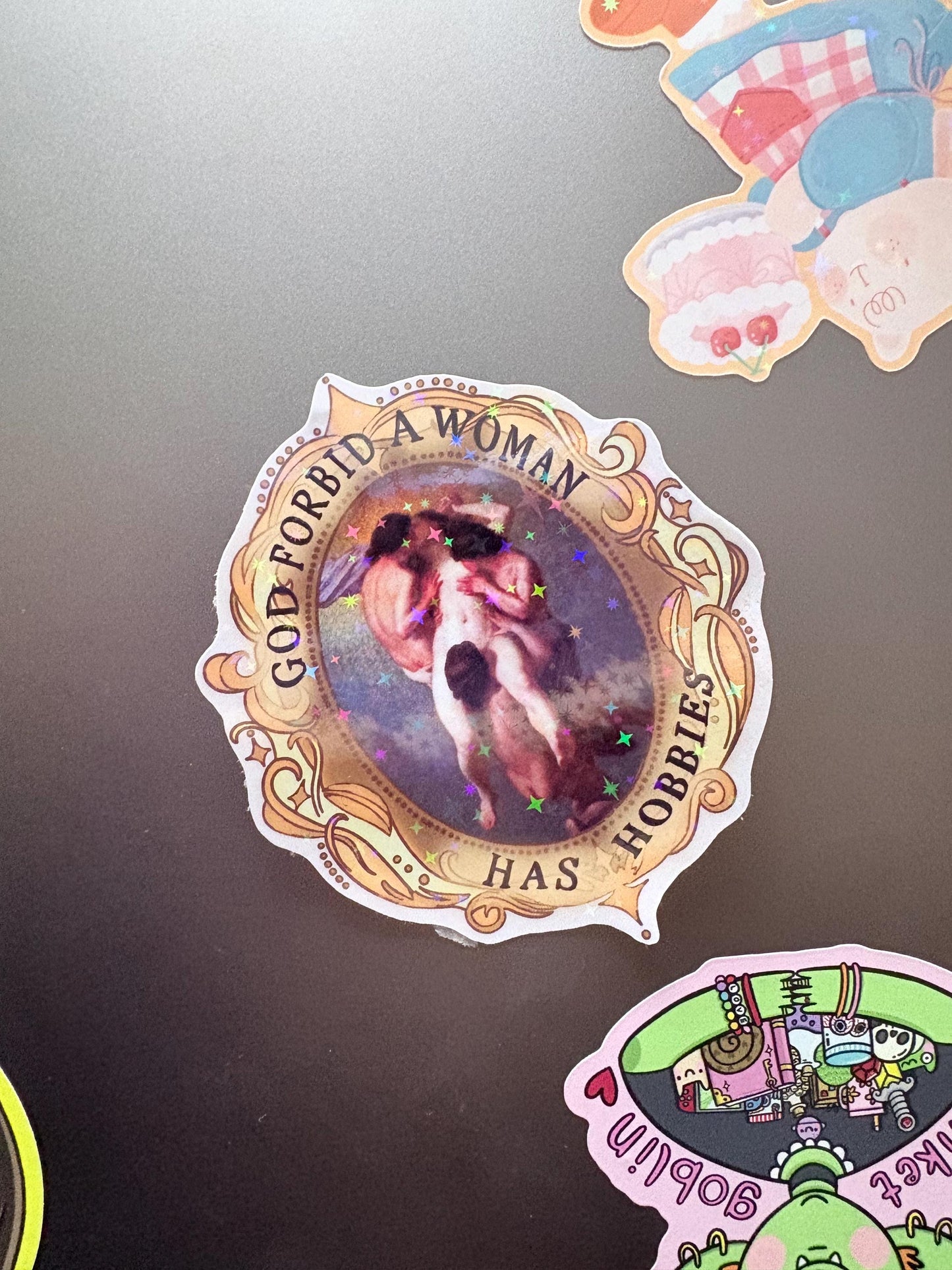 God Forbid a woman has hobbies Sticker | Feminist Art | Renaissance Painting